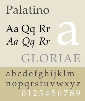 Beispiel einer Palatino-Schriftart