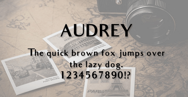 Beispiel einer Audrey-Schriftart