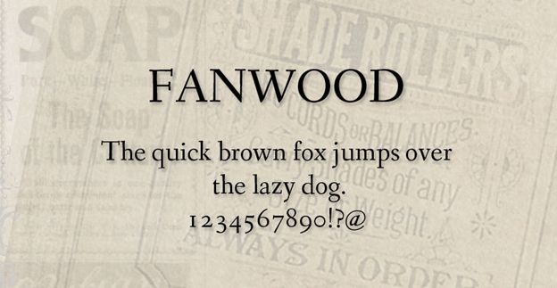 Beispiel einer Fanwood-Schriftart