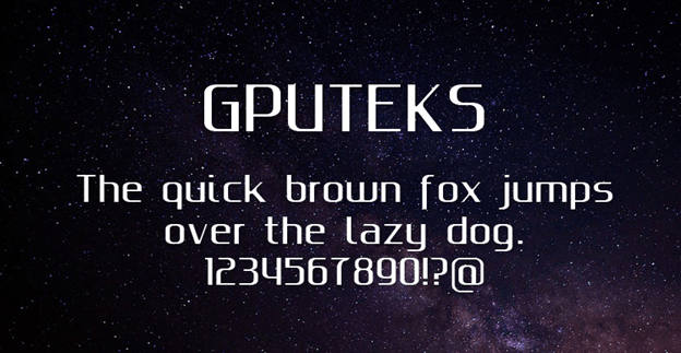 Beispiel einer Gputeks Regular-Schriftart