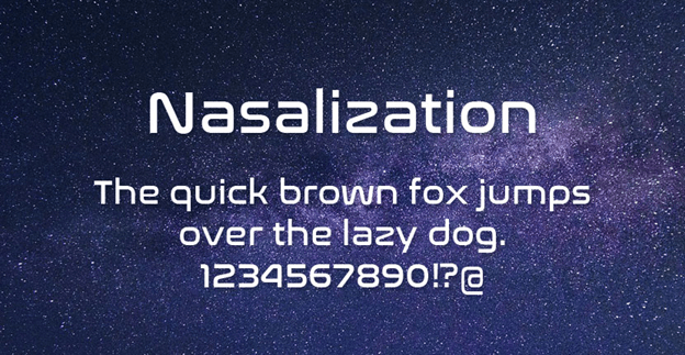 Beispiel einer Nasalization Regular-Schriftart