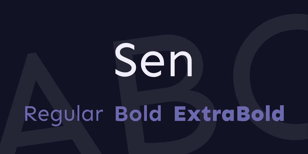 Beispiel einer Sen Extra Bold-Schriftart