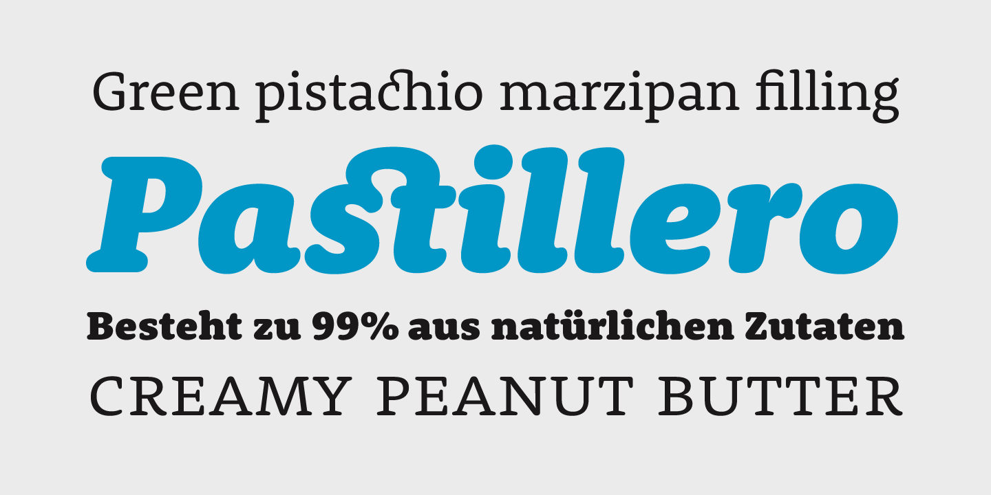 Beispiel einer Rooney Pro Medium-Schriftart