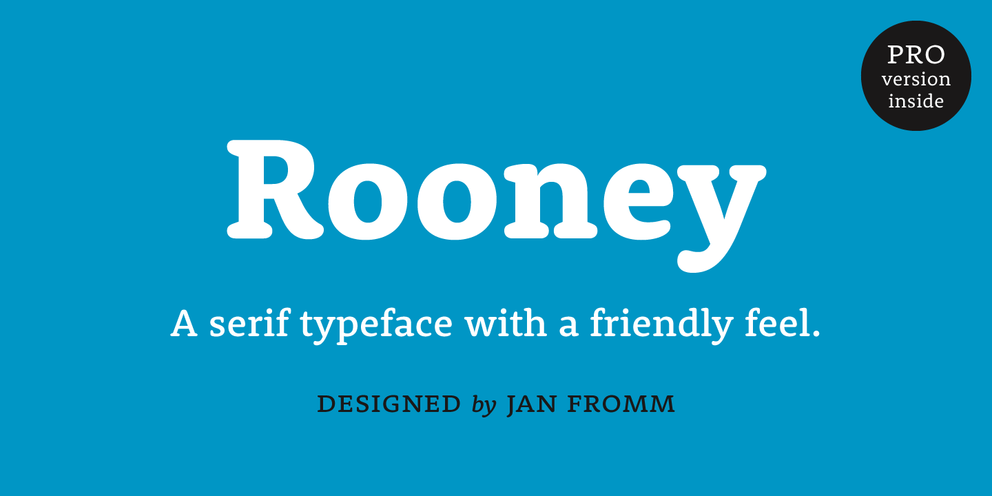 Beispiel einer Rooney Pro-Schriftart