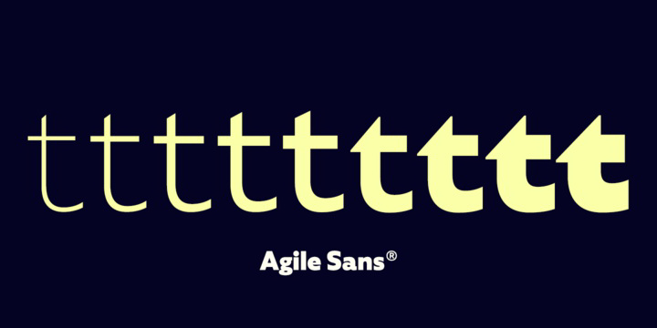 Beispiel einer Agile Sans Regular Italic-Schriftart