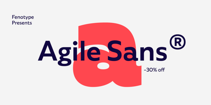 Beispiel einer Agile Sans Semi Light Italic-Schriftart