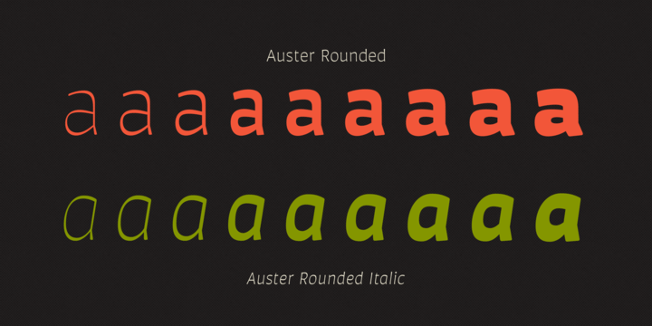 Beispiel einer Auster Rounded Italic-Schriftart