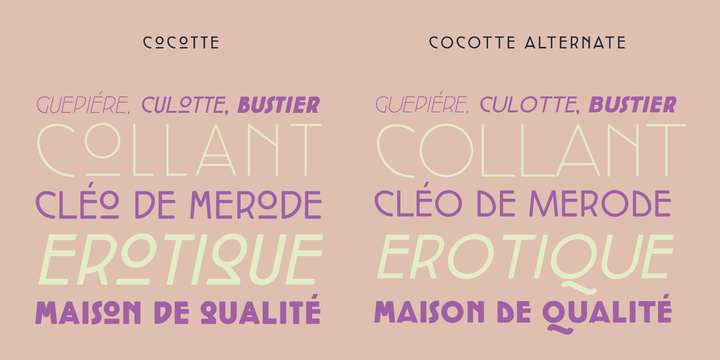 Beispiel einer Cocotte Alternate Heavy-Schriftart