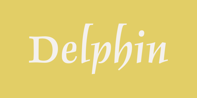 Beispiel einer Delphin Com I-Schriftart