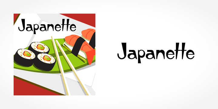 Beispiel einer Japanette Regular-Schriftart