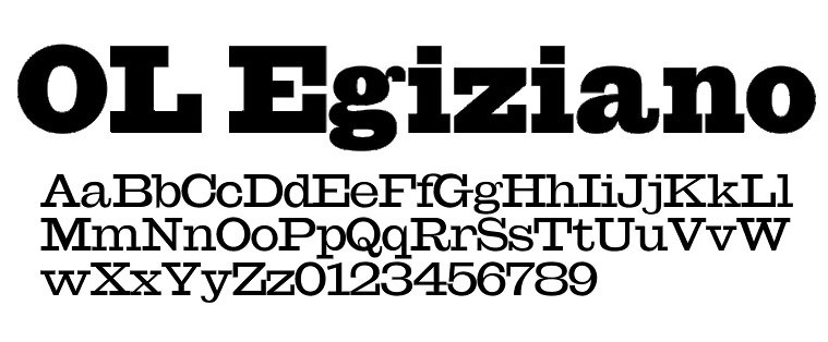 Beispiel einer OL Egiziano-Schriftart