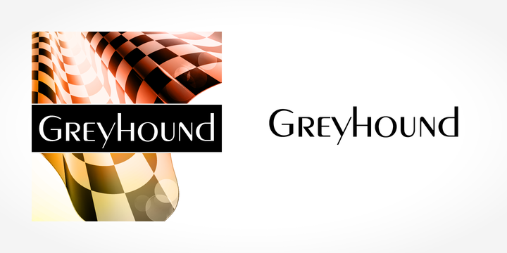 Beispiel einer Greyhound-Schriftart
