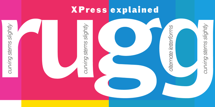 Beispiel einer Xpress Regular-Schriftart