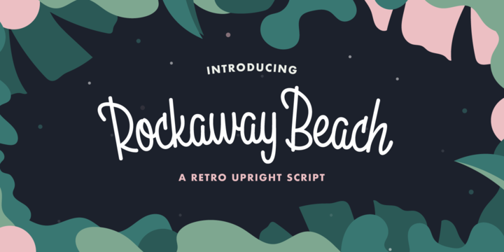 Beispiel einer Rockaway Beach Regular  Oblique-Schriftart