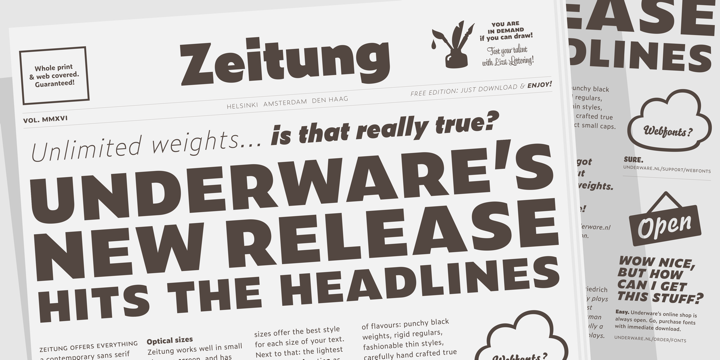 Beispiel einer Zeitung Mono Pro Bold Italic-Schriftart