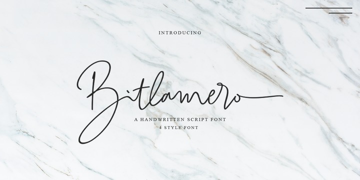 Beispiel einer Bitlamero Script-Schriftart