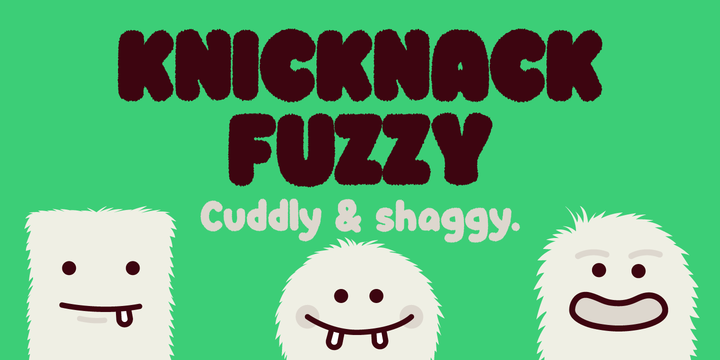 Beispiel einer Knicknack Fuzzy Black-Schriftart