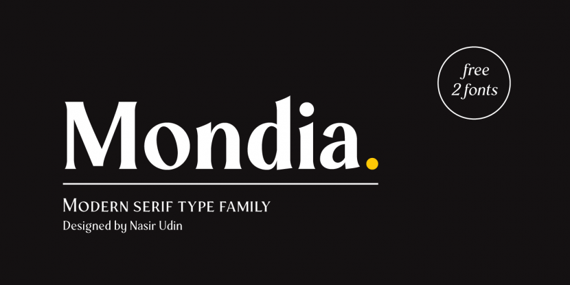 Beispiel einer Mondia Thin-Schriftart