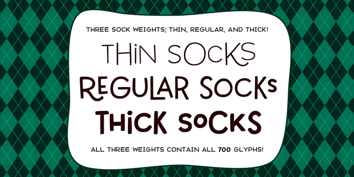 Beispiel einer Argyle Socks Thick-Schriftart