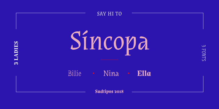 Beispiel einer Sincopa Nina-Schriftart