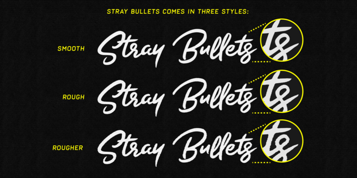 Beispiel einer Stray Bullets Smooth-Schriftart