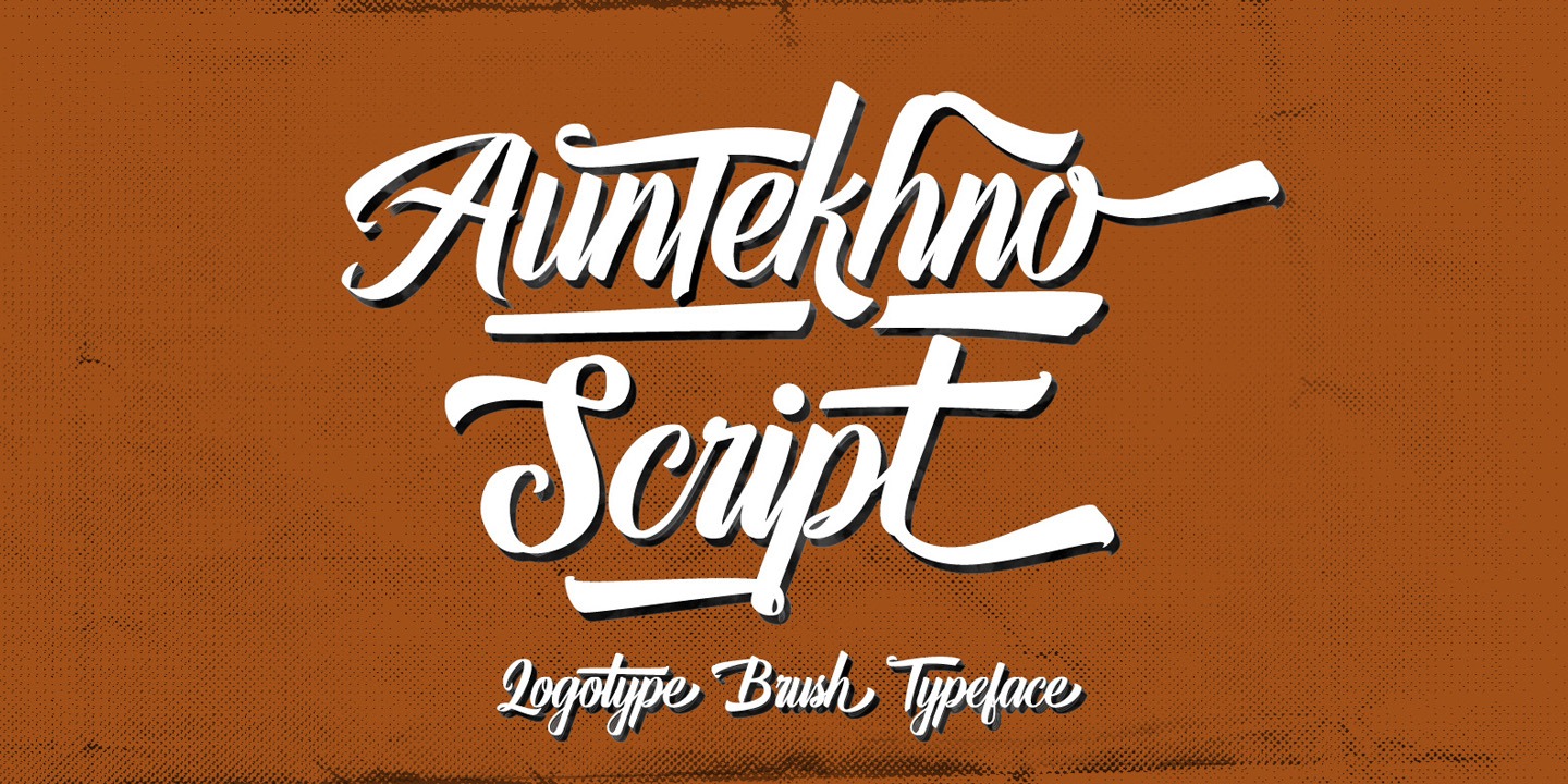 Beispiel einer Auntekhno Script Regular-Schriftart