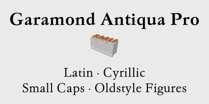 Beispiel einer Garamond Antiqua Pro Regular-Schriftart