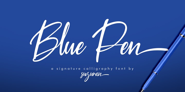 Beispiel einer Blue Pen-Schriftart