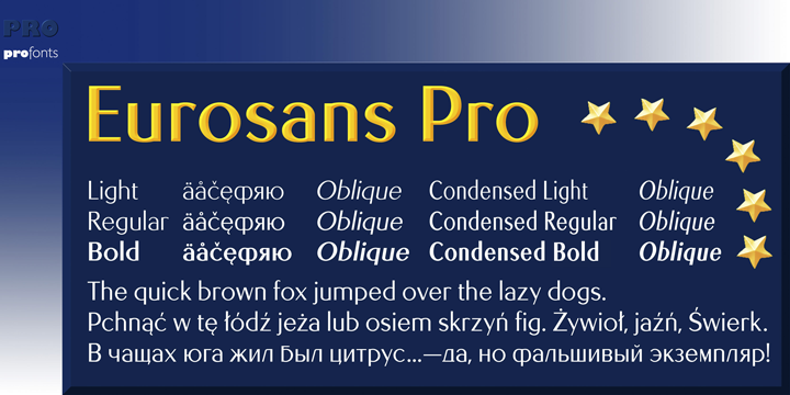 Beispiel einer EuroSans Pro-Schriftart