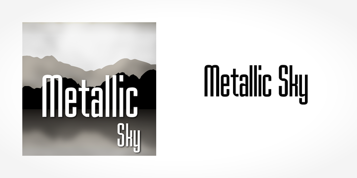 Beispiel einer Metallic Sky-Schriftart