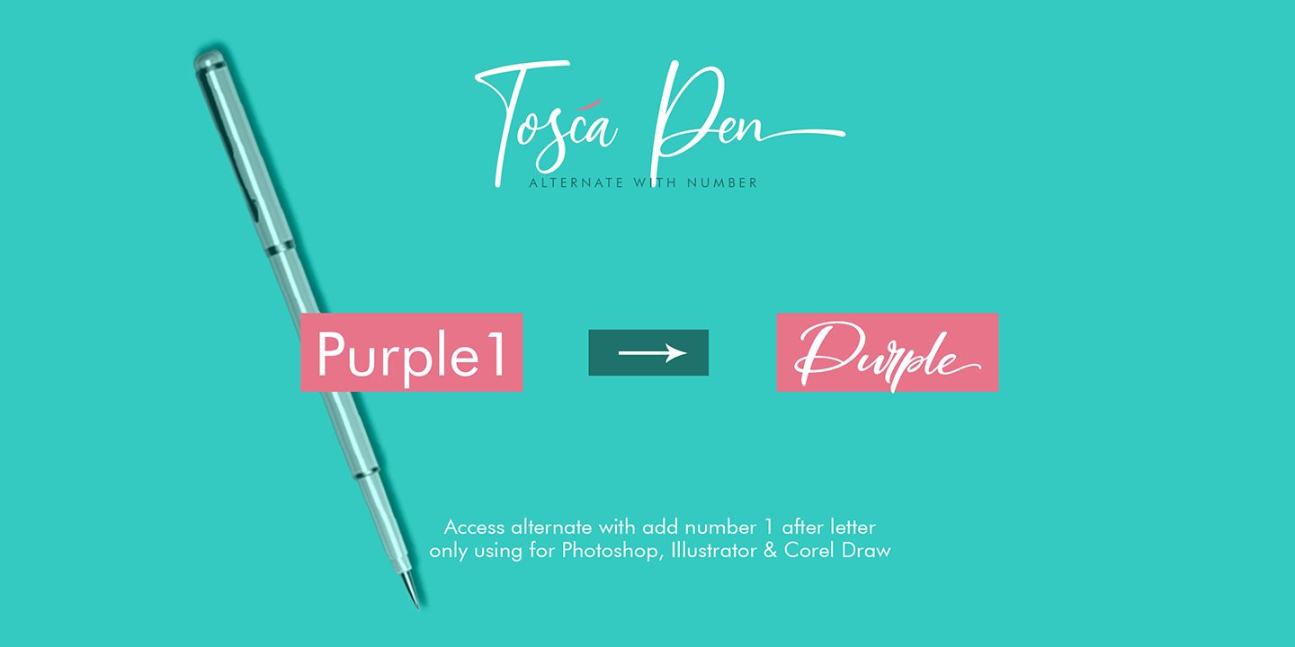 Beispiel einer Tosca Pen Regular-Schriftart
