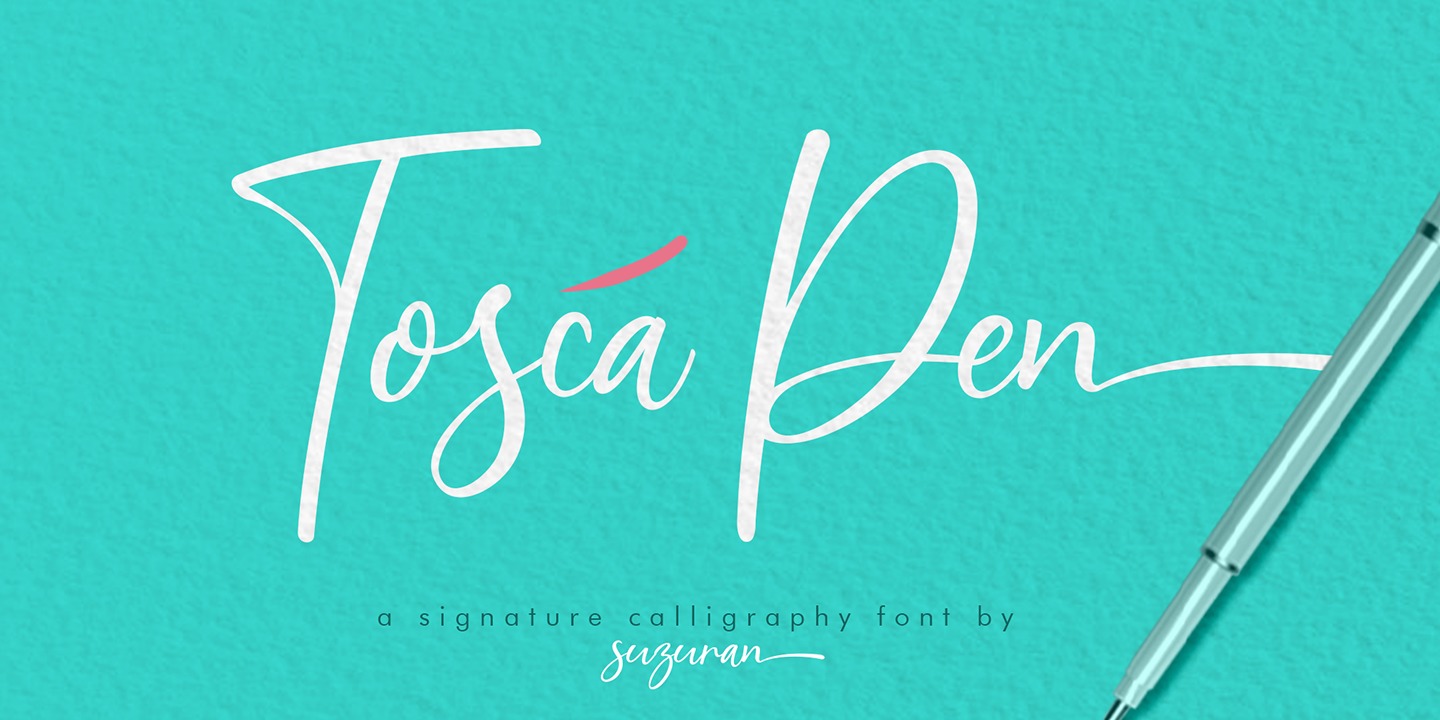 Beispiel einer Tosca Pen Regular-Schriftart