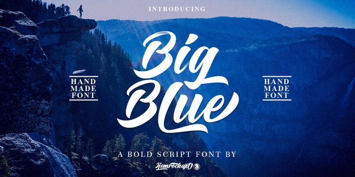 Beispiel einer Big Blue Script-Schriftart