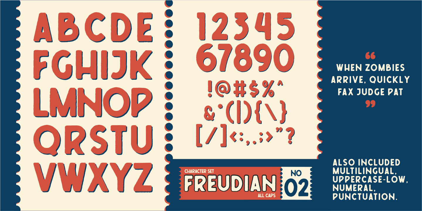 Beispiel einer Freudian Two-Schriftart