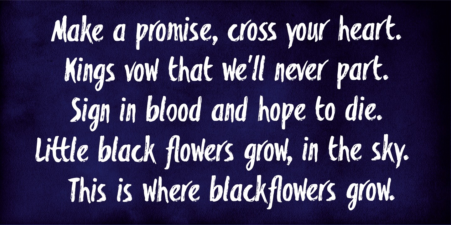 Beispiel einer Blackflower Regular-Schriftart