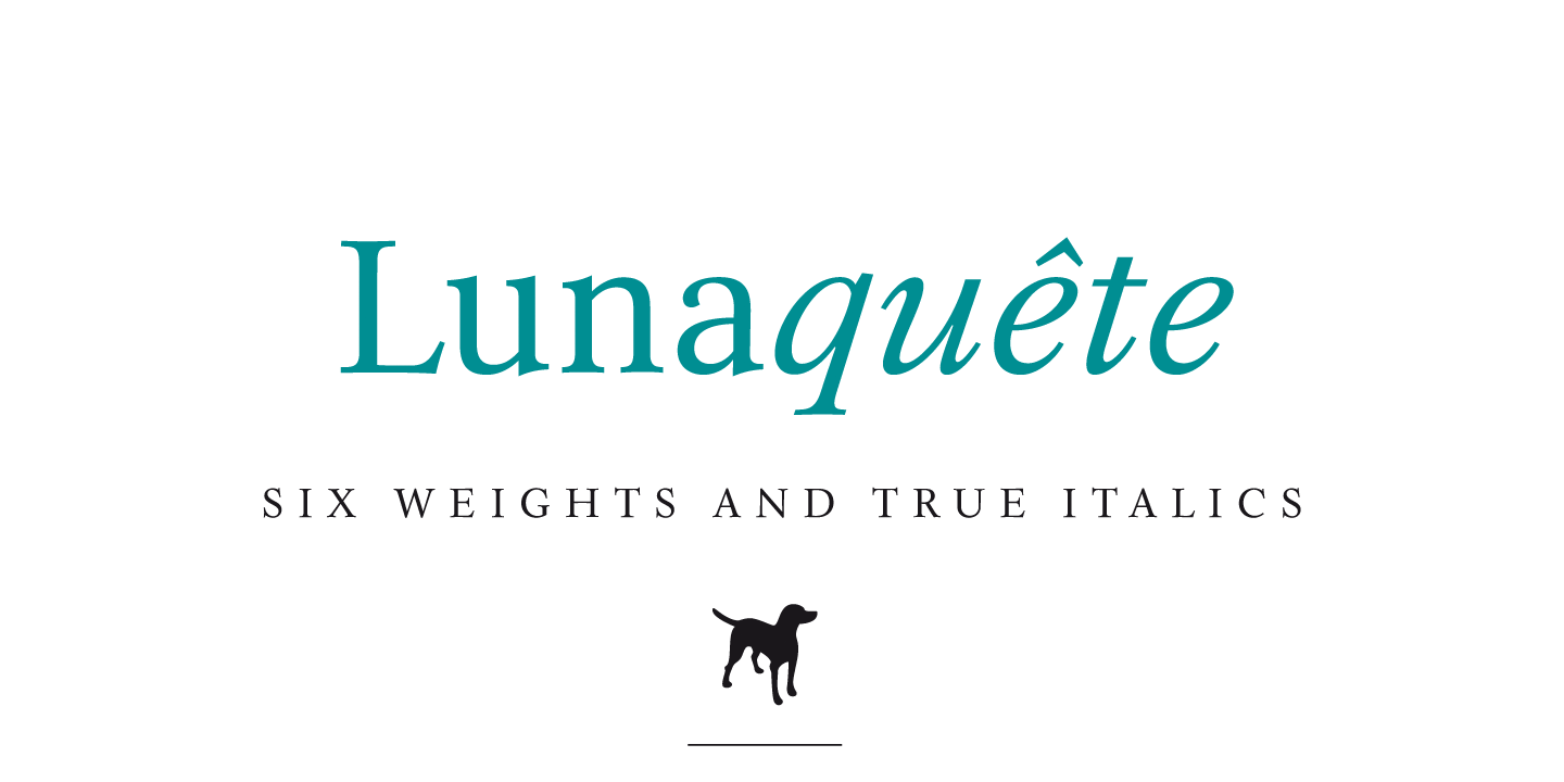 Beispiel einer Lunaquete Light Italic-Schriftart