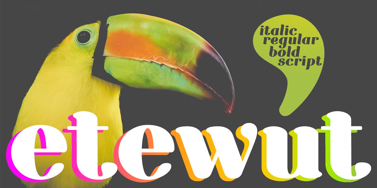 Beispiel einer Etewut Serif Bold Italic-Schriftart