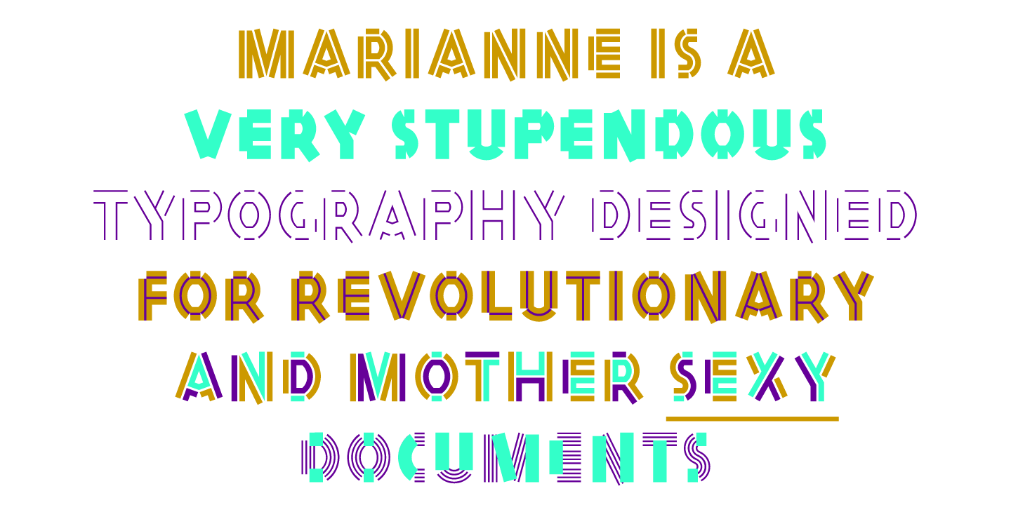 Beispiel einer Marianne Inline-Schriftart