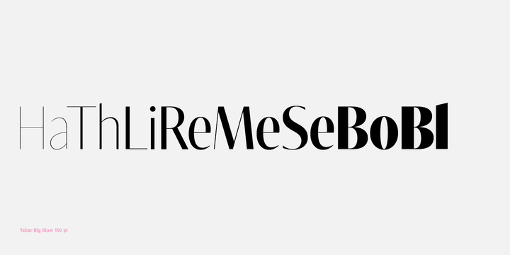 Beispiel einer Tabac Big Glam Black Italic-Schriftart