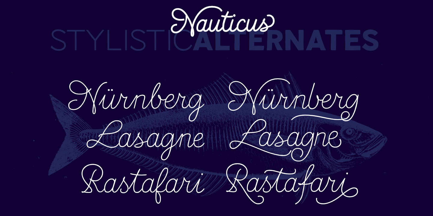 Beispiel einer Nauticus Sans Script Regular-Schriftart