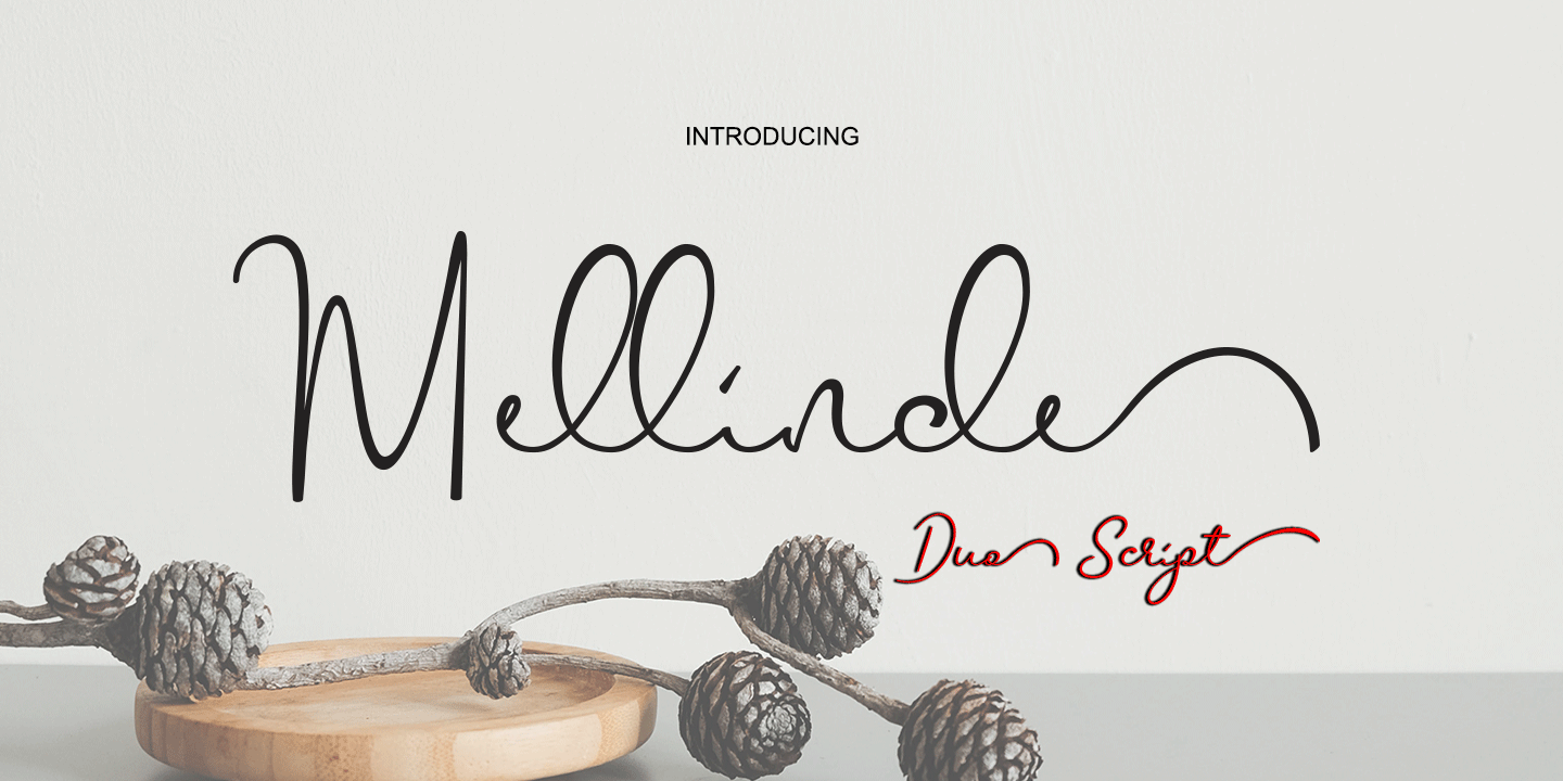 Beispiel einer Mellinde Italic-Schriftart