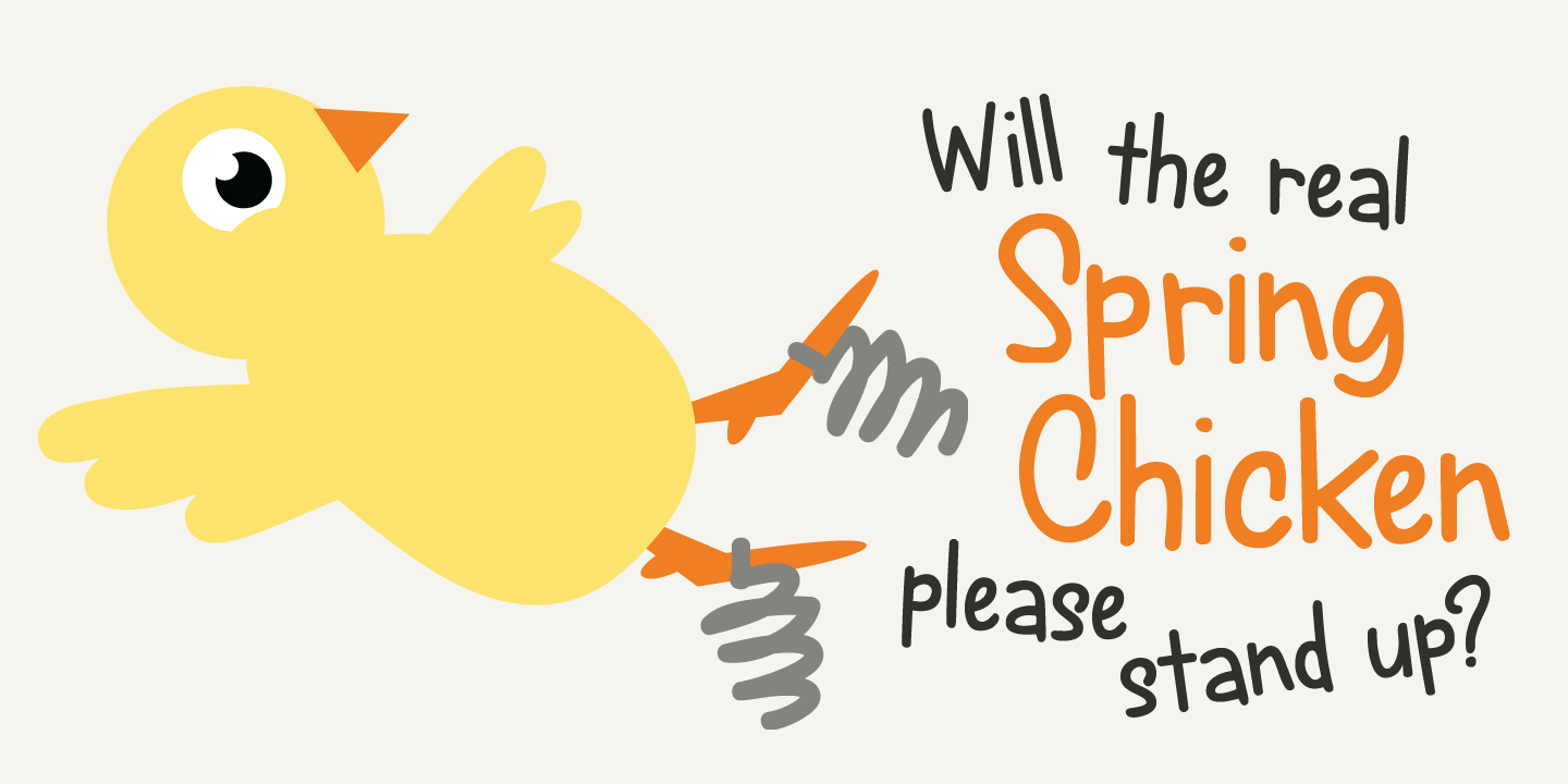 Beispiel einer Spring Chicken Regular-Schriftart