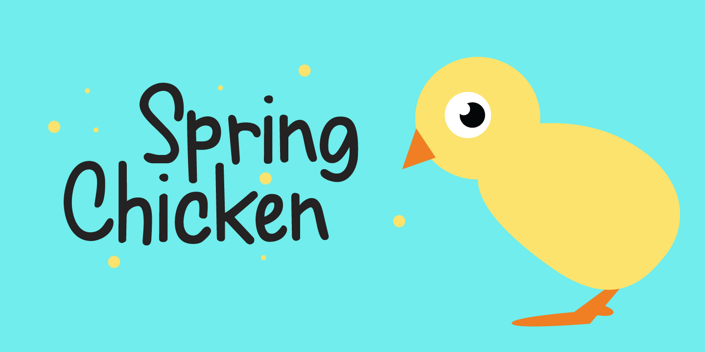 Beispiel einer Spring Chicken-Schriftart