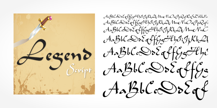 Beispiel einer Legend Script Regular-Schriftart