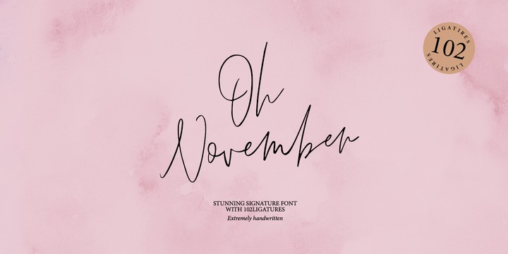 Beispiel einer Oh November-Schriftart