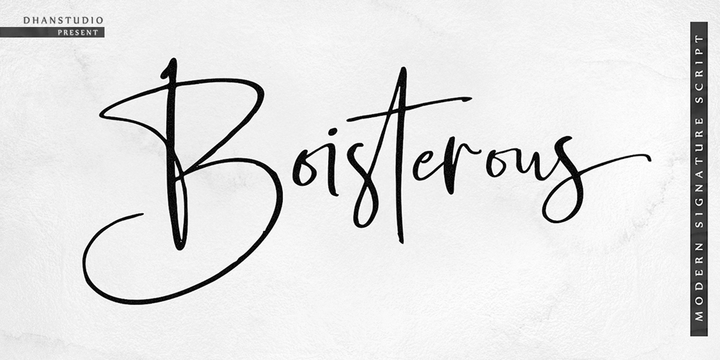 Beispiel einer Boisterous Script-Schriftart