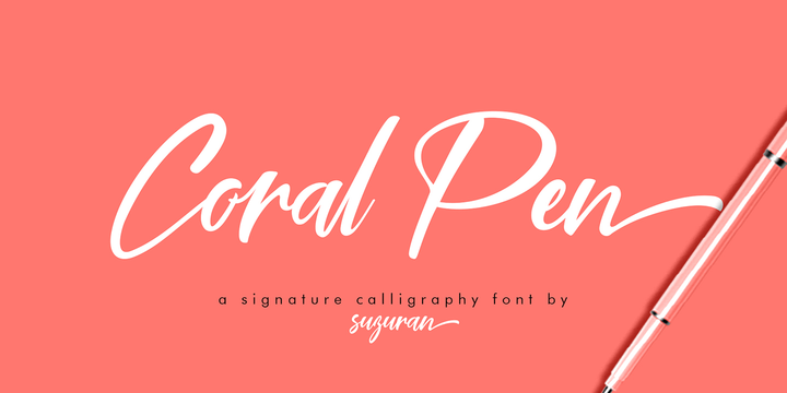 Beispiel einer Coral Pen-Schriftart