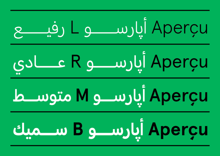 Beispiel einer Apercu Arabic Pro-Schriftart