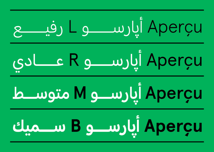 Beispiel einer Apercu Arabic Pro Medium-Schriftart