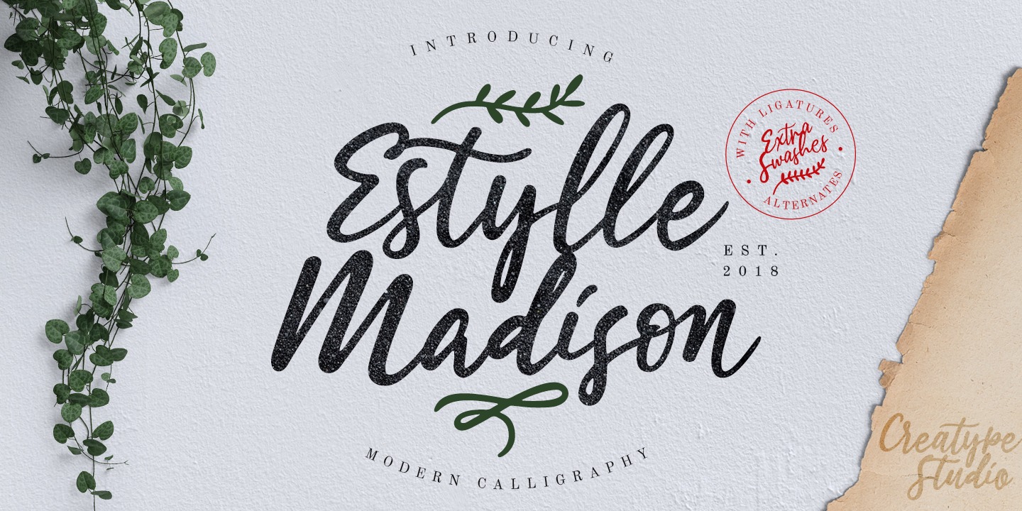 Beispiel einer Estylle Madison-Schriftart